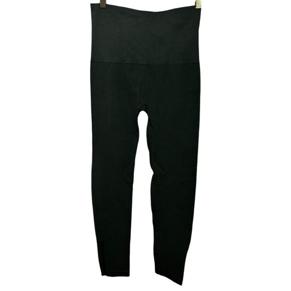 Spanx Look At Me Now Seamless Side Zip Leggings Size XL Thick Dark Green - Picture 2 of 7